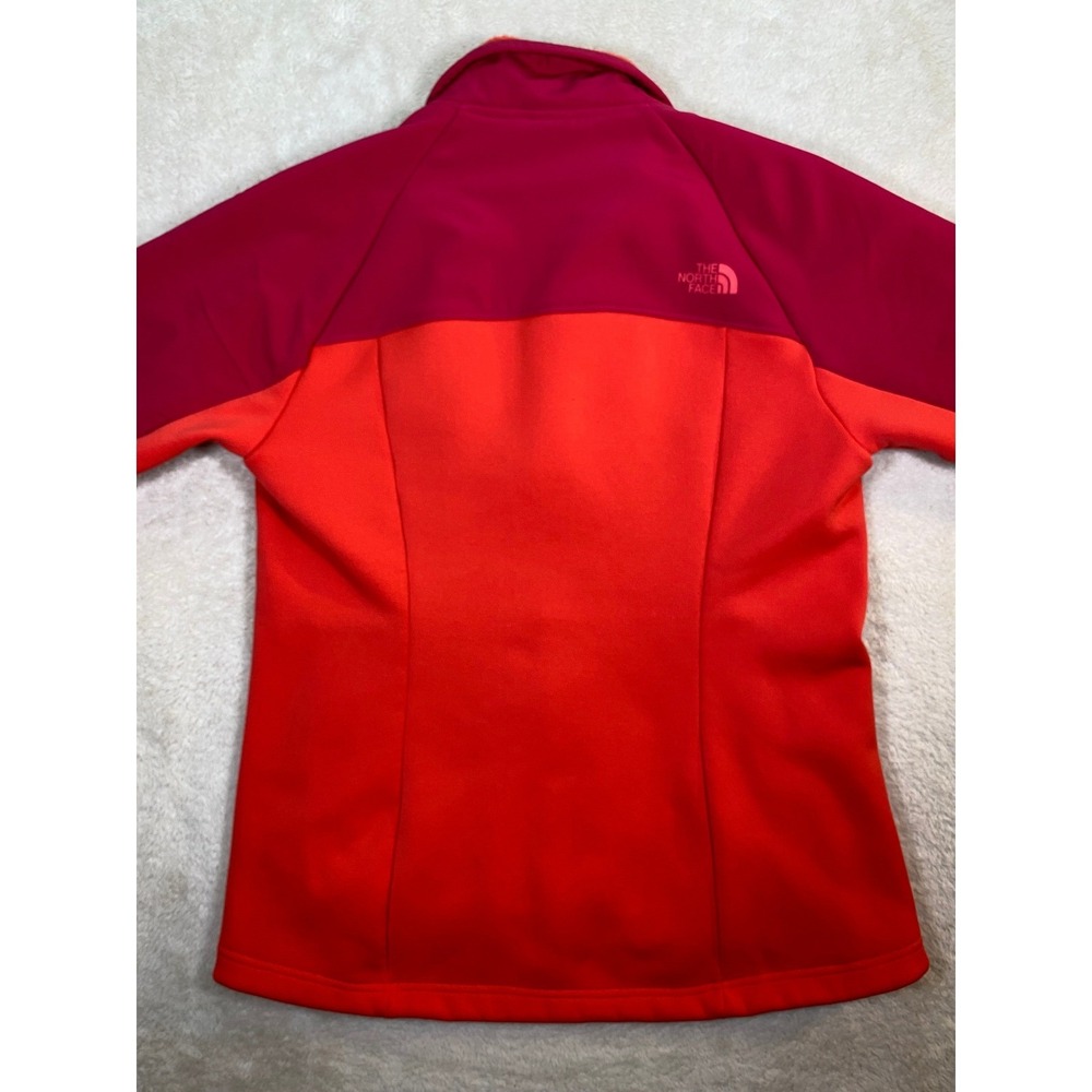 The North Face Womens Full Zip Fleece Jacket Orange Red Colorblock SZ Large - Picture 13 of 16
